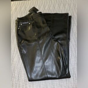 NWT Marc New York Black Pleather Flare Pants Size 16